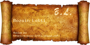 Bozsin Lotti névjegykártya